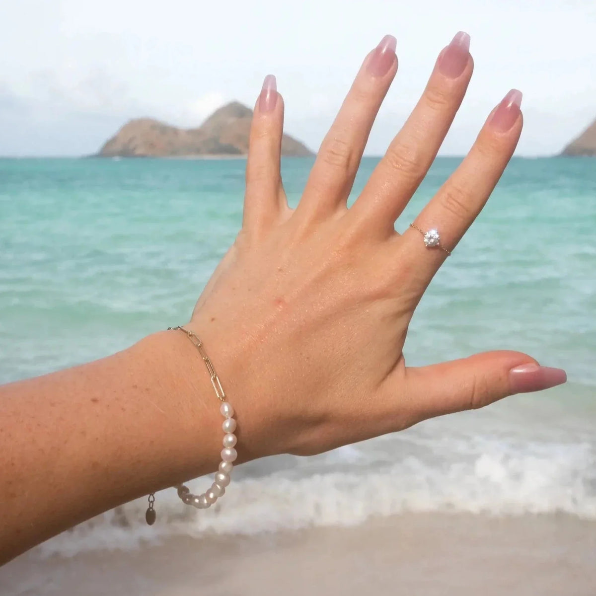 Rhoni Paper Clip Pearl Bracelet (Bundle)