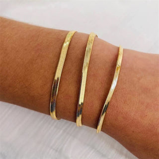 Angelica® Stainless Steel Herringbone Bracelet (Bundle)