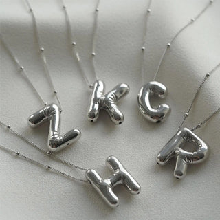 Bubble Letter Initial Necklace (Bundle)