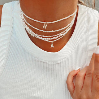 Shelly Pearl Initial Choker (Bundle)