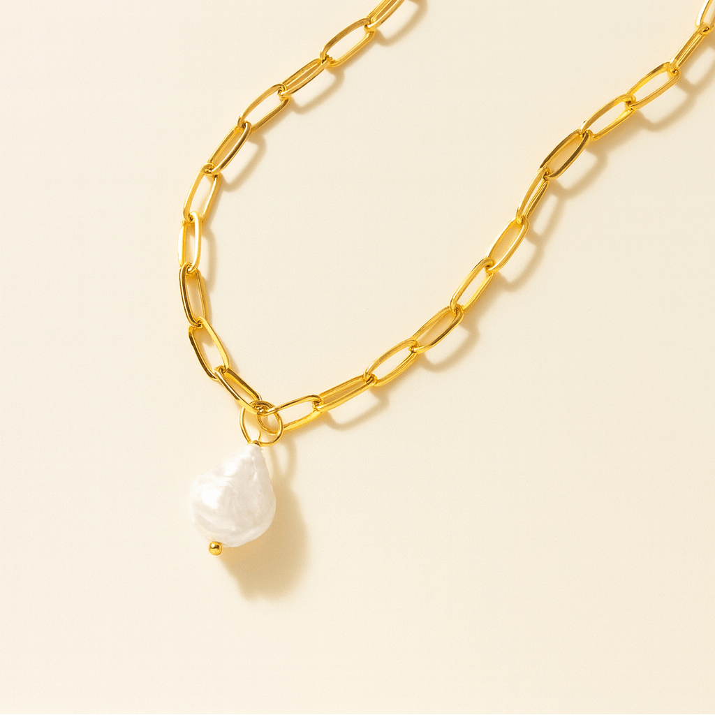 Hanalei Pearl Coin Paperclip Necklace (Bundle)