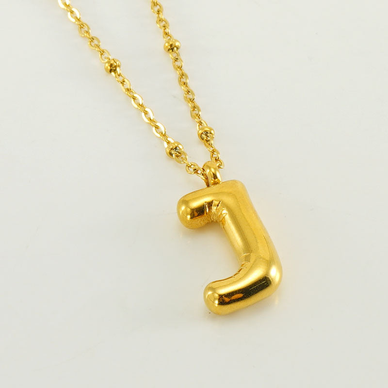 Bubble Letter Initial Necklace (Bundle)