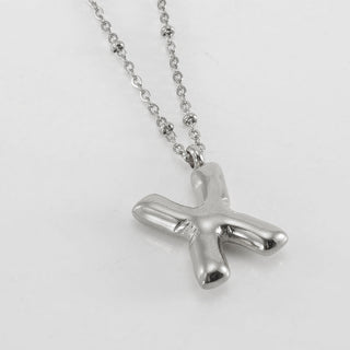 Bubble Letter Initial Necklace