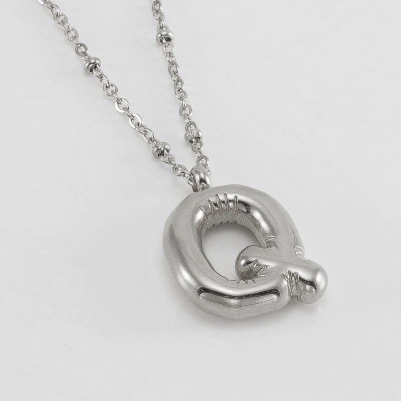 Bubble Letter Initial Necklace (Bundle)