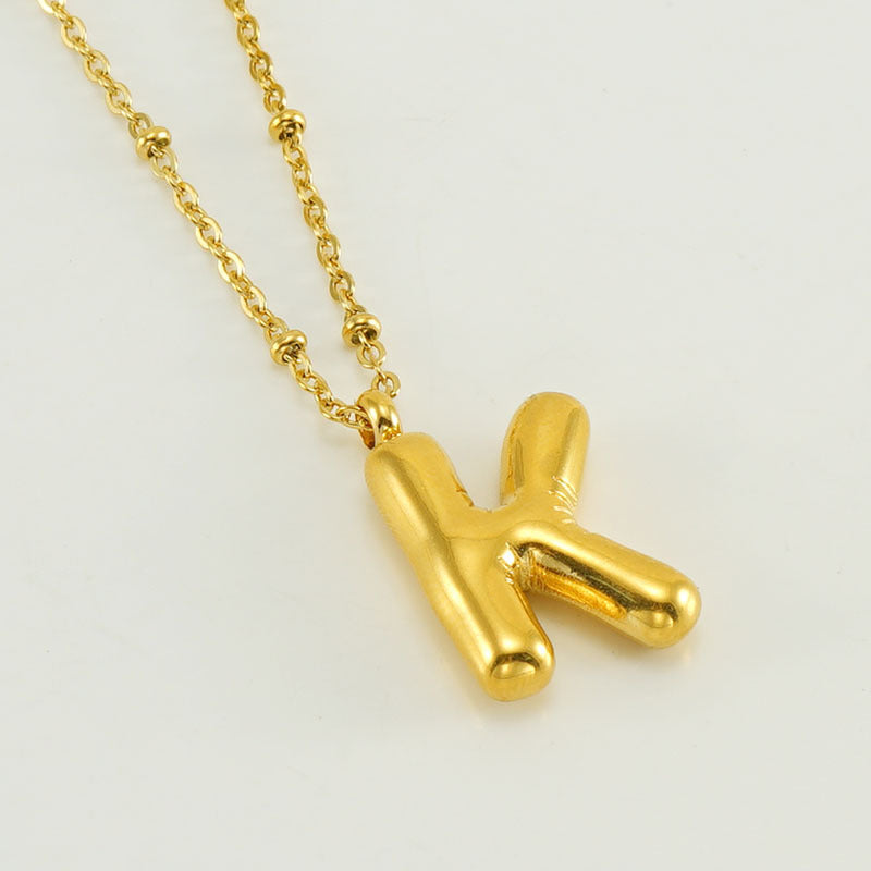 Bubble Letter Initial Necklace (Bundle)