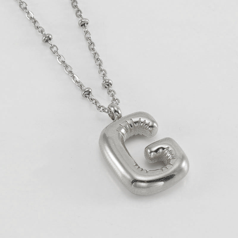 Bubble Letter Initial Necklace (Bundle)