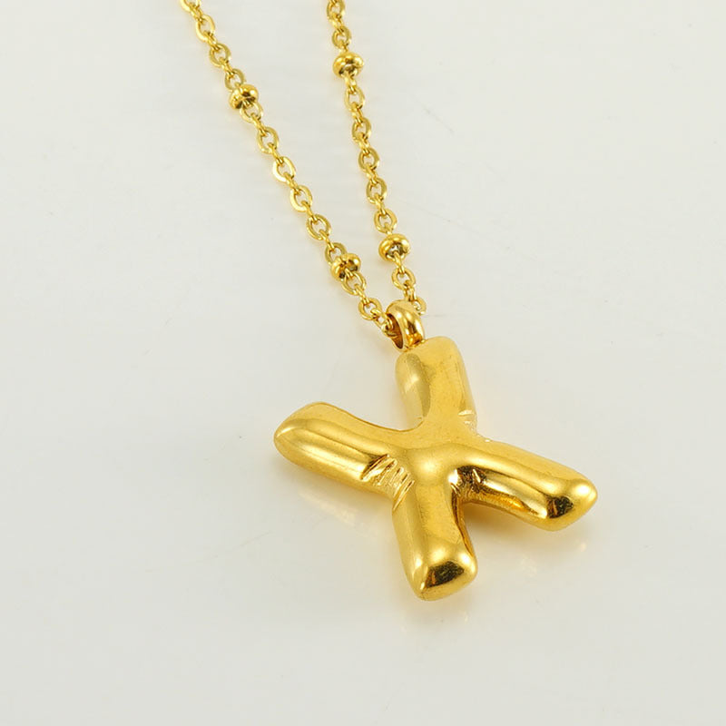 Bubble Letter Initial Necklace (Bundle)