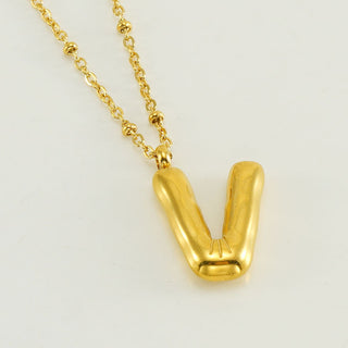 Bubble Letter Initial Necklace (Bundle)
