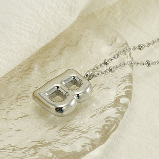 Bubble Letter Initial Necklace