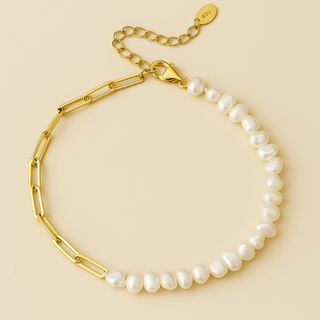 Rhoni Paper Clip Pearl Bracelet (Bundle)