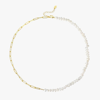 Rhoni® 14K Gold Paper Clip Pearl Necklace (Bundle)