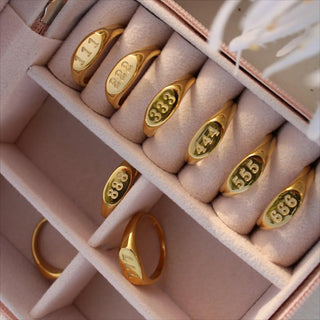 Angelica® Angel Number Signet Ring