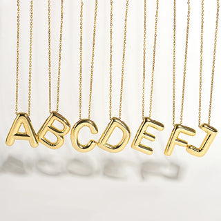 Bubble Letter Initial Necklace (Bundle)