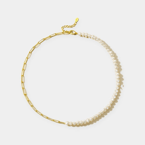 Rhoni Paper Clip Pearl Bracelet and Necklace