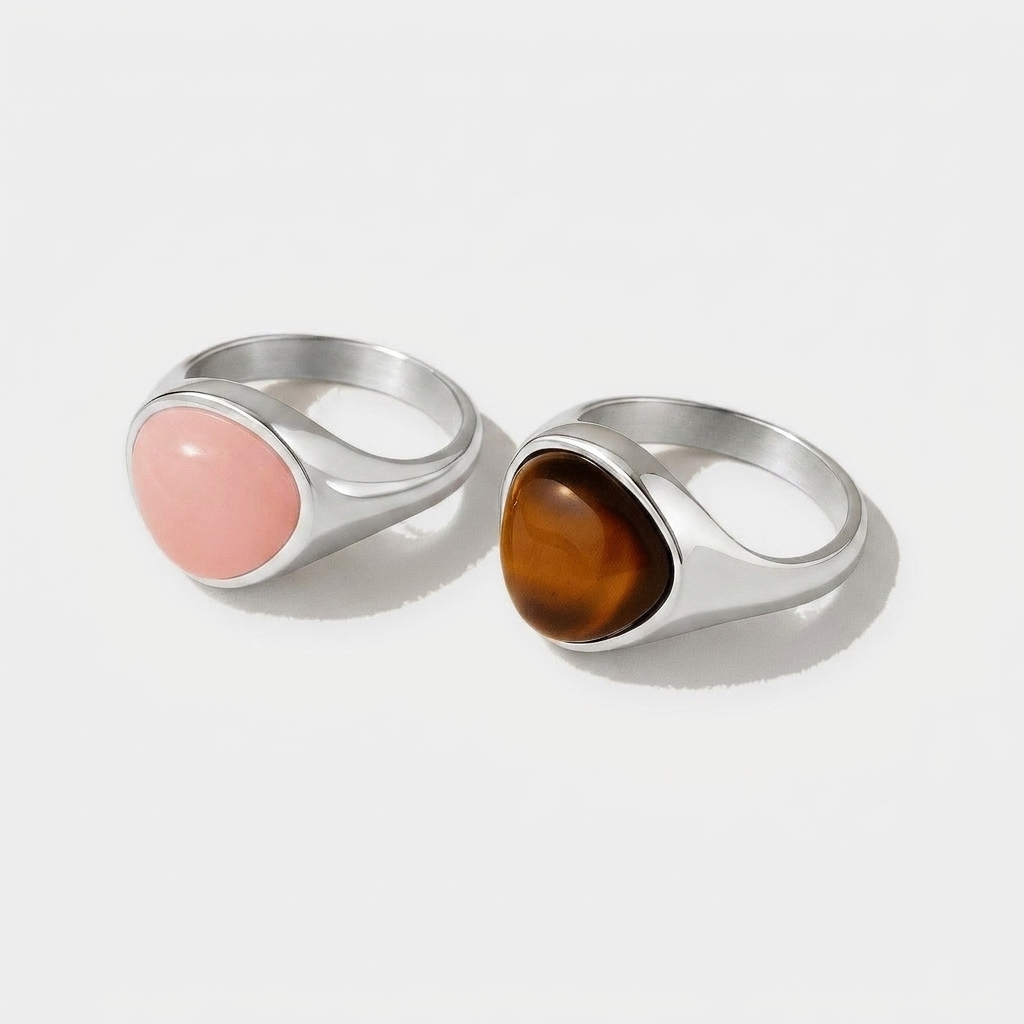 Alaula Gemstone Bold Ring — Silver