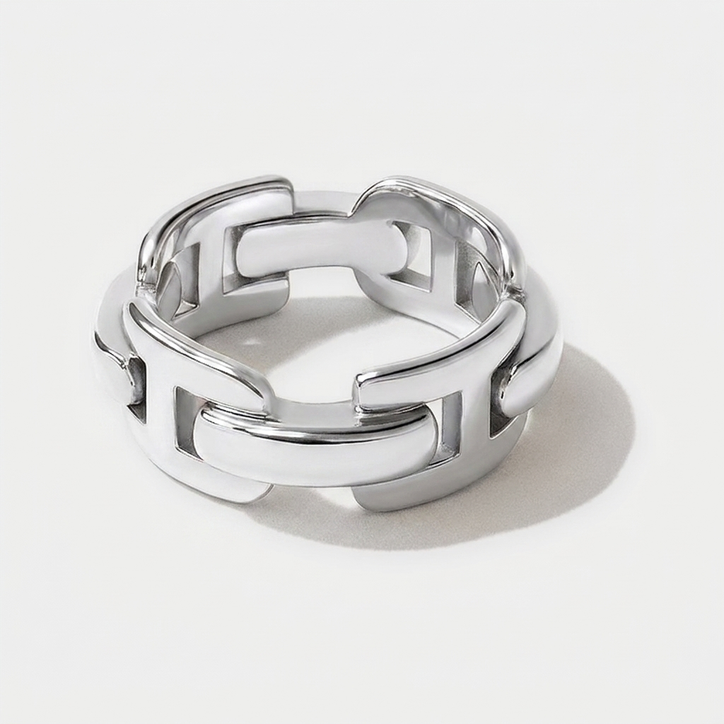 Anchor Chain Ring (Bundle) — Silver