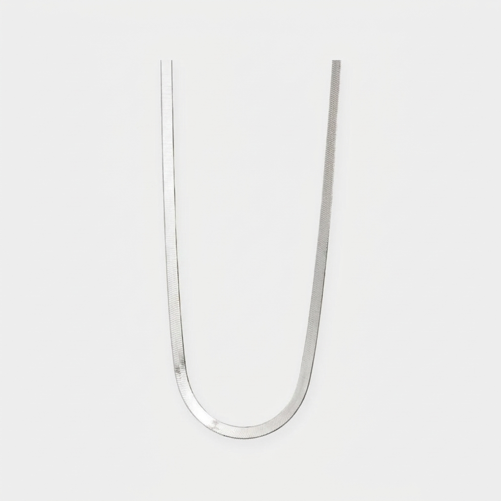 Chelsea Herringbone Necklace — Silver