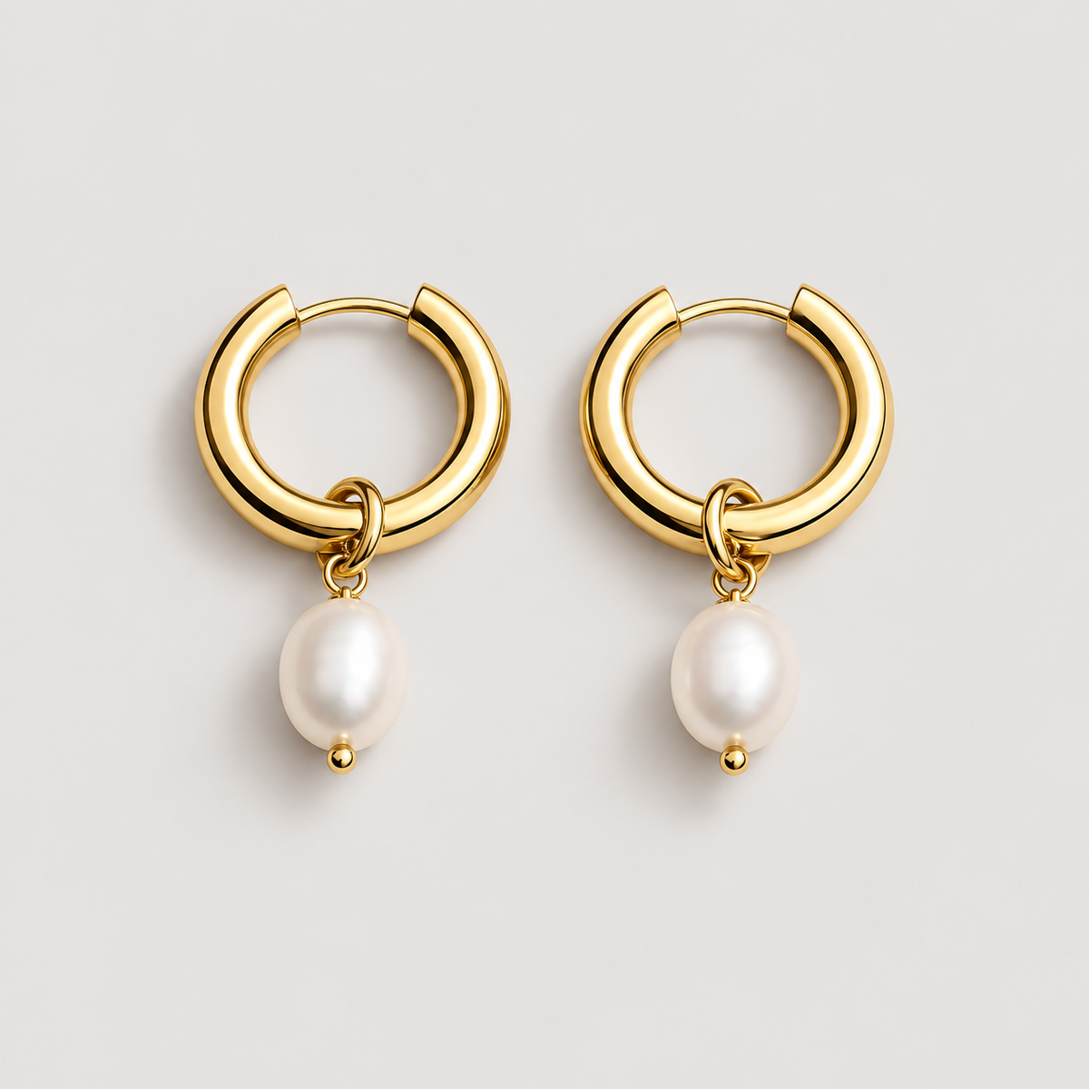 Bethany Pearl Drop Hoop — studio product photograph