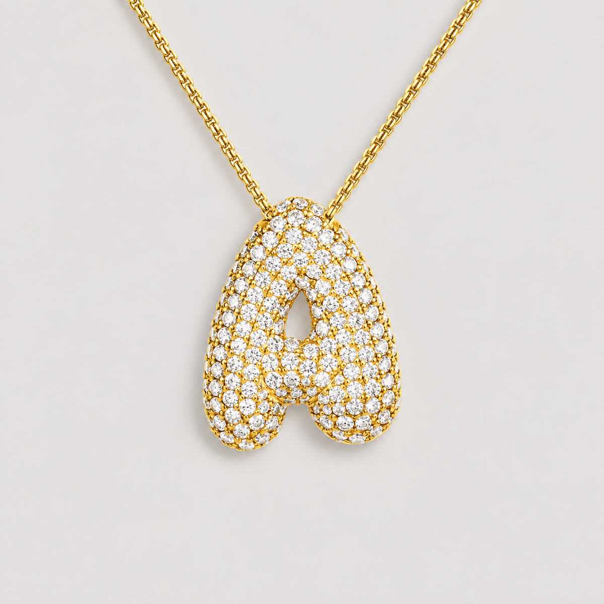 Hailey Bubble Initial Necklace — studio product photograph