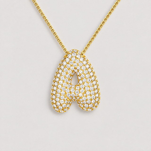 Hailey Bubble Initial Necklace — studio product photograph