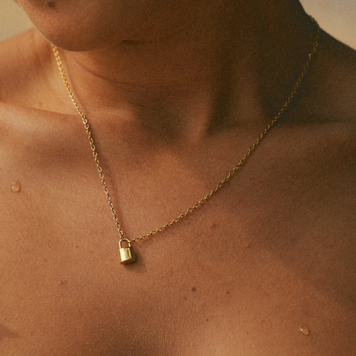Ellie® Initial Love Lock 18k Gold Necklace (Bundle)